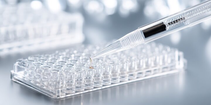 Precision pipetting in a laboratory using a multiwell plate for scientific experiments and analysis