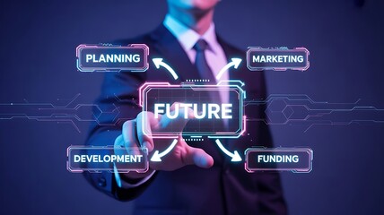 Career Path, Career Journey Concept. Hand points toward the final destination, representing planning, ambition and strategic career development. Success roadmap journey,