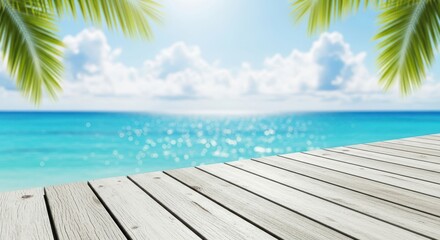 Fototapeta premium tropical beach with wooden pier