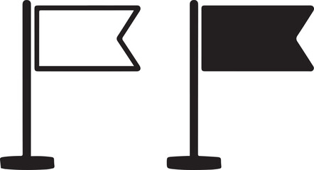 Obraz premium Desk Flag Icon Set: Goal, Location Marker, Finish, Pin, and Destination