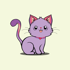 Obraz premium cat, animal, cartoon, kitten, drawing, feline, vector, pet, animals, pets, art, kitty, cute, illustration, domestic, fur, funny, design, fun, mammal, happy, painting, tail, paw