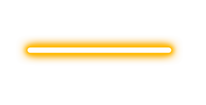 Long orange neon line sign. Glowing vibrant neon light. Neon sign design. Bright illuminated sign. Electric orange line on transparent background. Modern glowing effect. Digital neon art elements PNG