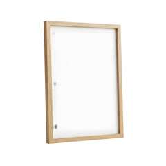 Obraz premium Modern Natural Wood Picture Frame Isolated - Empty Vertical Rectangle for Art & Photos on Transparent Background, Perfect for Minimalist Home Decor and Mockups