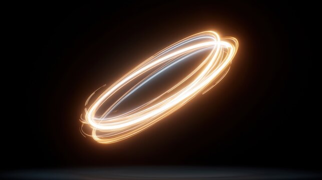 A digital illustration of a glowing, circular shape against a black background.