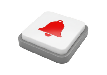 Notification Bell Button Digital Alert Reminder Symbol Isolated