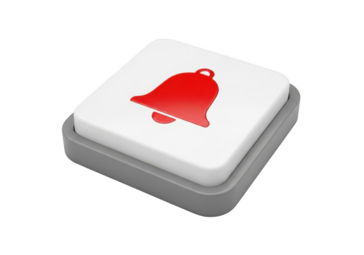 Notification Bell Button Digital Alert Reminder Symbol Isolated