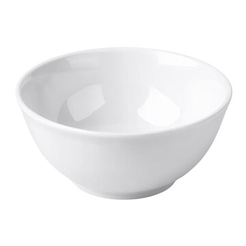 White Ceramic Bowl Front View Isolated on White Background &ndash; High-Resolution Studio Lighting Product Photo for Food Packaging and Mockup Design