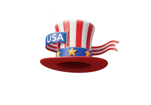 Patriotic Uncle Sam Hat Celebrating American Independence Day
