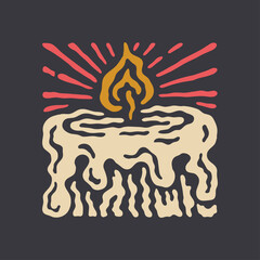 Vector Graphic of Candle with Light Rays
