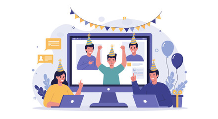 Online Birthday Party Celebration with Friends