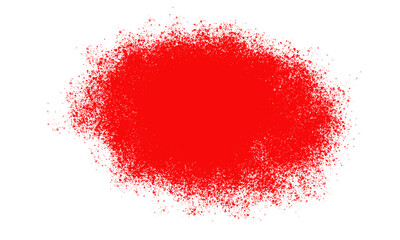 Abstract red splatter paint blot on black background