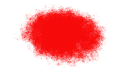 Abstract red splatter paint blot on black background