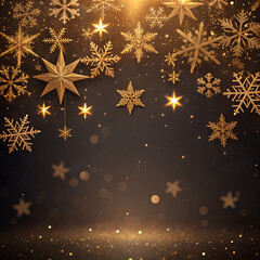 Christmas winter holiday design background with stars and snowflakes pattern illustration