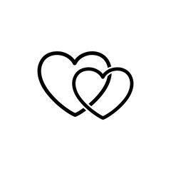 Two Interlocking Hearts Outline Symbol Vector Graphic Representing Love Connection And Unity Forever
