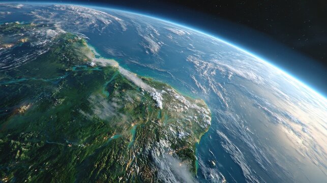 Beautiful planet Earth seen from outer space - Powered by Adobe