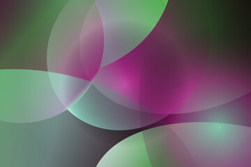 Abstract gradient sphere with swirling shapes