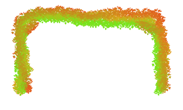 Autumn leaves archway with glowing green and orange gradient