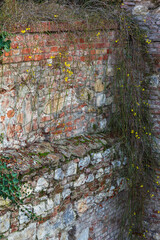 Brick walls of Oradea fortress, medieval fortification. Oradea, Romania