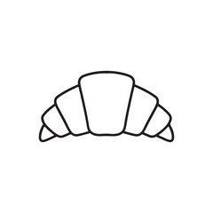 French croissant outline vector flat illustration