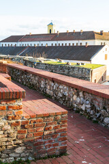 Brick walls of Oradea fortress, medieval fortification. Oradea, Romania