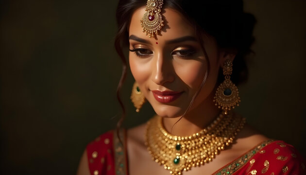 young indian women gold jewellery photoshoot product ad