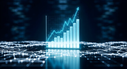 Stock market graph showing financial growth on a clean business chart