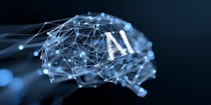 Artificial Intelligence: A visually stunning depiction of the intersection between technology and the human mind. The image showcases a digital brain with interconnected neural networks.