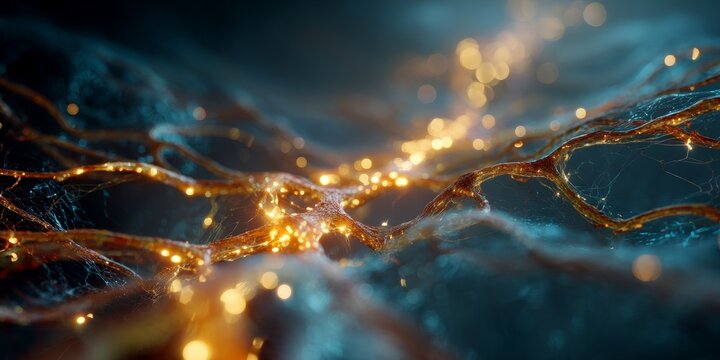 Illuminating Network: An intricate network of glowing pathways, reminiscent of neural connections or cosmic energy, is captured with stunning clarity, revealing a mesmerizing dance of light and form.