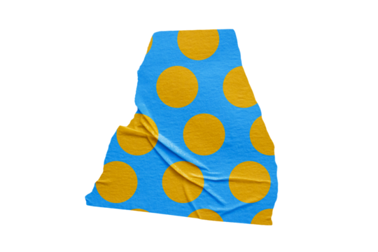 Ripped torn paper adhesive blue yellow dot pattern washi tape on transparent background