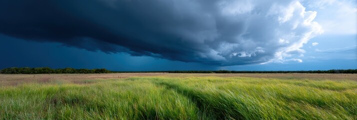 texas stormscape, texas plains under brooding stormy skies with rolling thunderclouds forming, cinematic lighting, high detail of distant ranch fences and windmills, realistic atmosphere