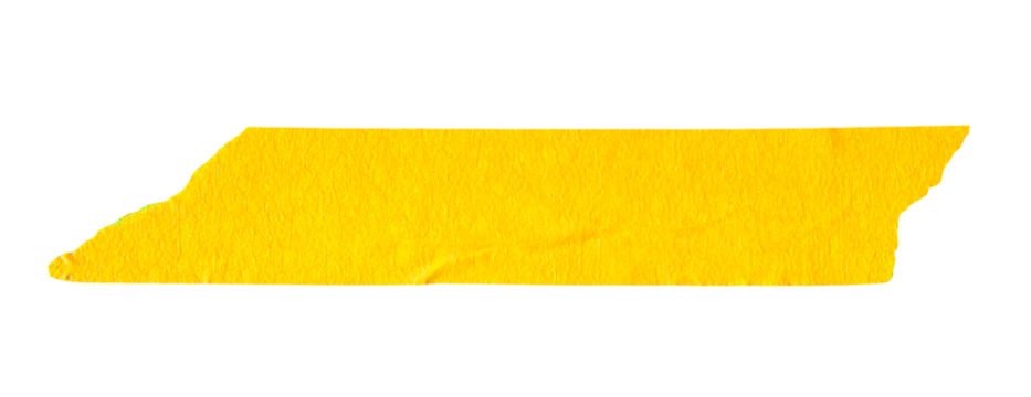 Ripped torn paper adhesive yellow masking tape on transparent background - Powered by Adobe
