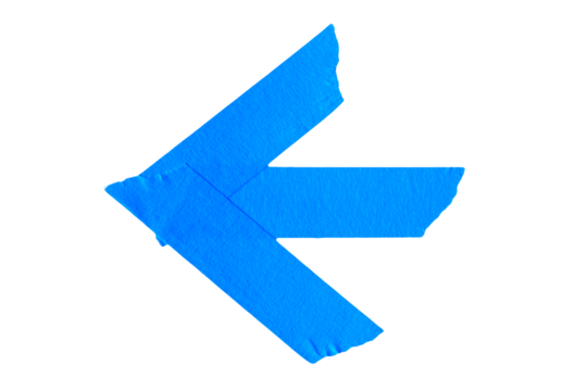 Arrow shape sticky blue paper masking tape cut out design element