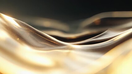 Abstract gold liquid flowing creating sparkling bokeh - Powered by Adobe
