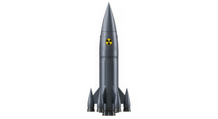 Nuclear missile with a radiation symbol