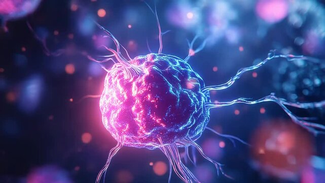 Glowing neuron transmitting information in a complex neural network