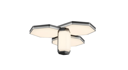 Modern ceiling lamp with geometric design isolated on white background