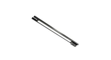 Minimalist black led linear light isolated on white background in studio
