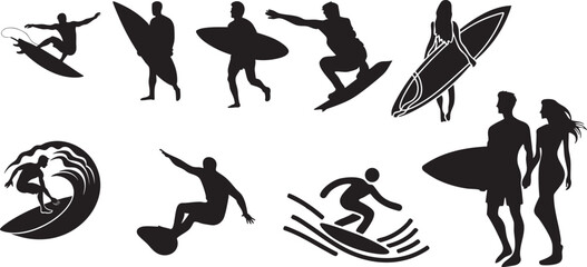 Surfer Bundle Design Silhouette