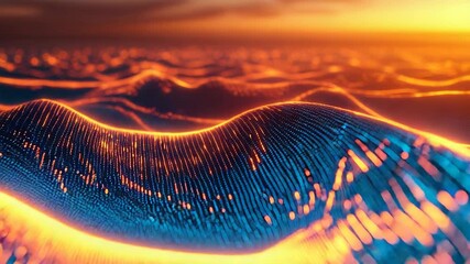 Abstract digital waves representing data flow and technology - Powered by Adobe