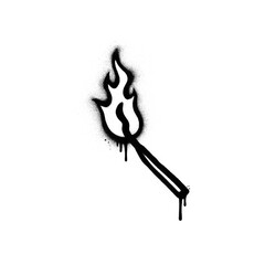 Ignite your creativity with a bold spray-painted matchstick flame, perfect for modern design projects and impactful branding.