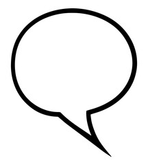Comic speech bubble png black outline, transparent background