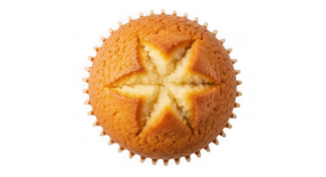 Freshly baked muffin with star pattern