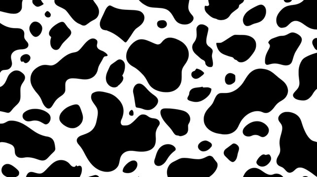 Monochrome Bovine Hide Inspired Seamless Abstract Pattern Background