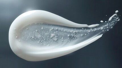 Fototapeta premium Dynamic milky toner application studio setting skincare product clean background close-up view beauty concept