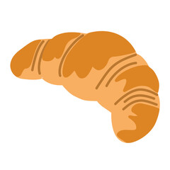 Croissant Pastry in Cute Flat Illustration for Bakery Menu Design