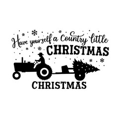 Country Christmas Tractor Silhouette Vector

 

 
