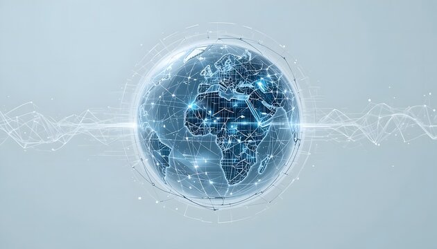 "2026 Holographic Earth Technology Concept on White Background". 2026 world