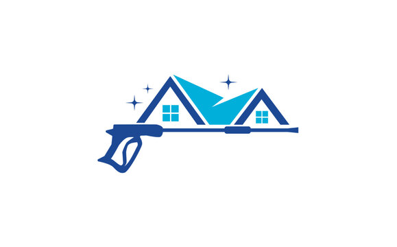 Clean Home: A symbolic representation of a house being cleaned with a pressure washer. This visual highlights home cleaning services with a clean and polished appeal.