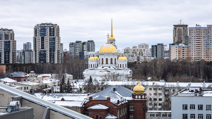 Alexander Nevsky Cathedral at sunset winter 11