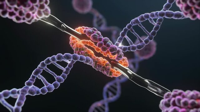 Microscopic animation of RNA splicing and spliceosome activity